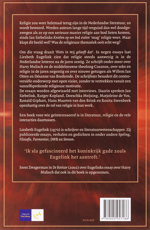 Niets In Mij Gelooft Dat achterkant