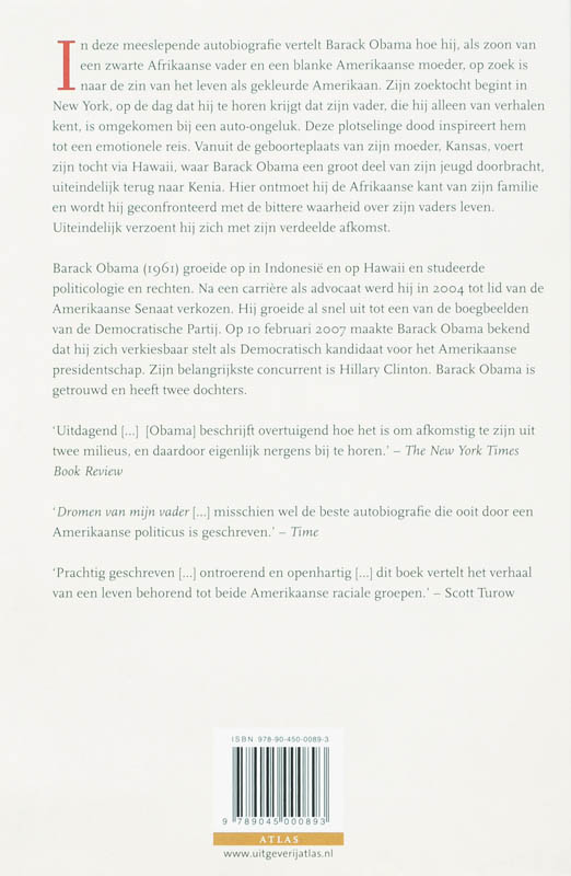 Dromen Van Mijn Vader, Een Autobiografie achterkant