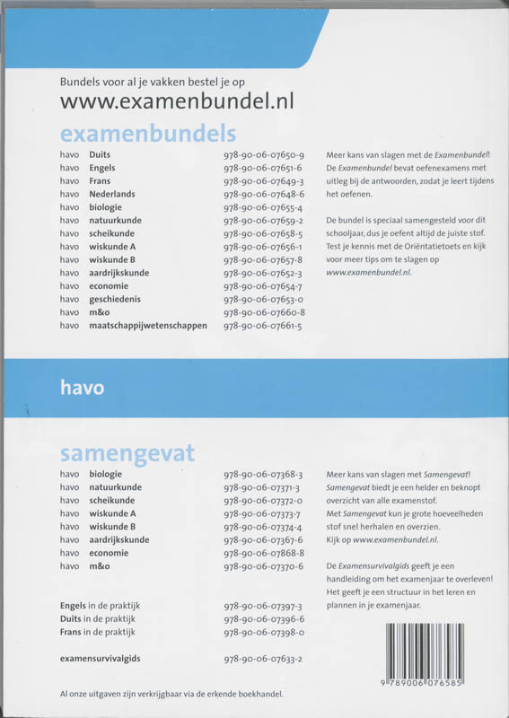 Examenbundel 2011/2012 / Havo Scheikunde / Examenkatern havo/vwo achterkant