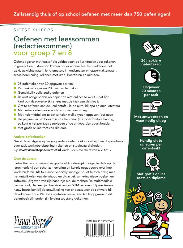 Oefenen met leessommen (redactiesommen) voor groep 7 en 8 achterkant