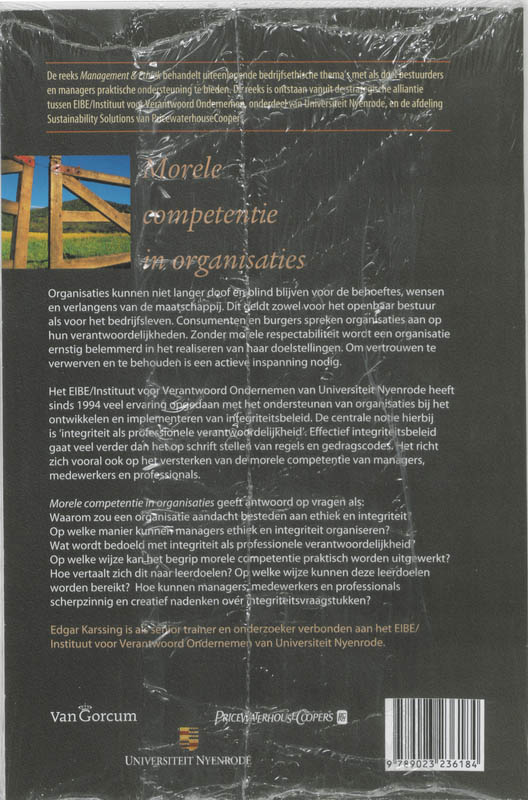 Morele competentie in organisaties / Management & ethiek achterkant