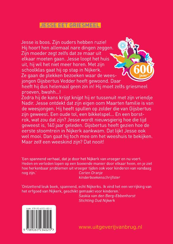 Jesse eet griesmeel achterkant