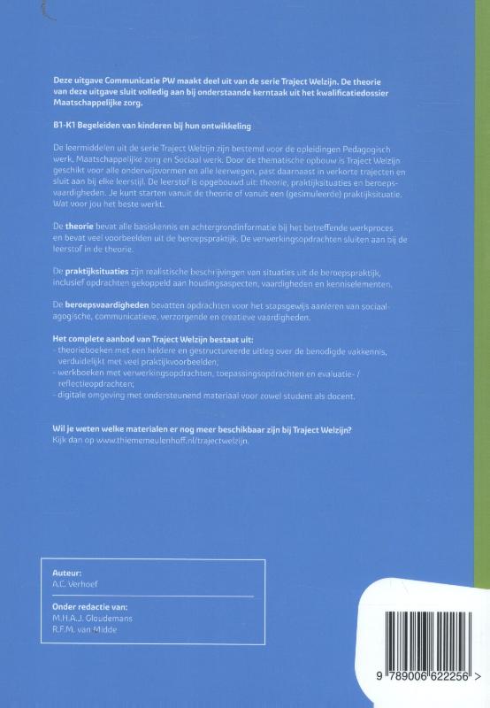 Communicatie PW / Theorieboek / niveau 3/4 / Traject Welzijn achterkant