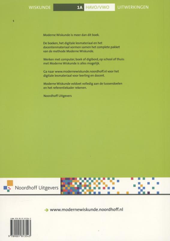 Uitwerkingen 1A havo/vwo Moderne Wiskunde achterkant