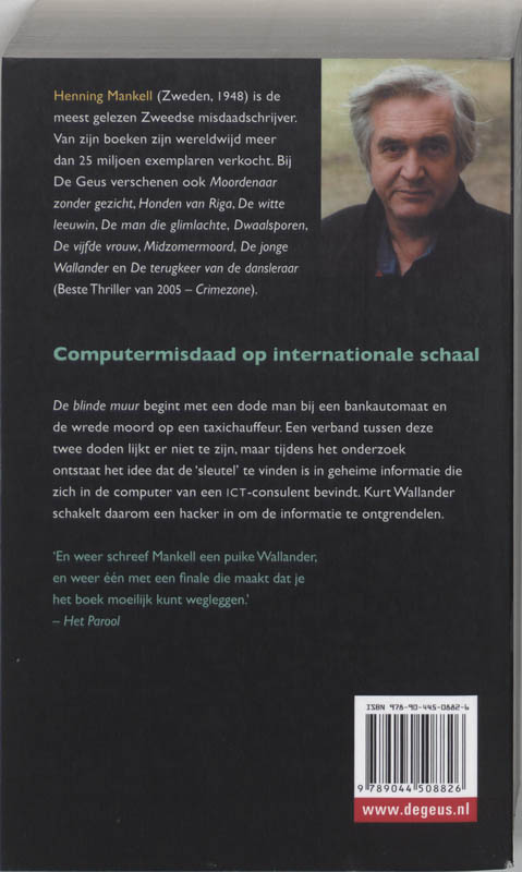 De blinde muur / De Geus Spanning achterkant