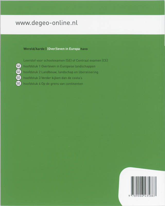 De Geo  - De Geo Havo Wereld/Aarde Studieboek achterkant