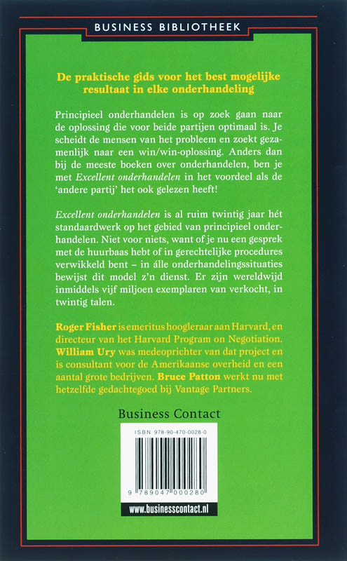 Excellent onderhandelen achterkant