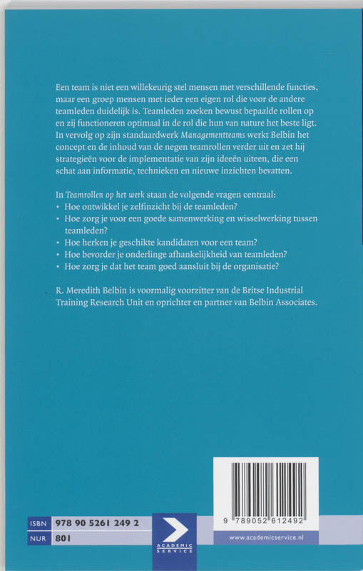 Teamrollen op het werk achterkant