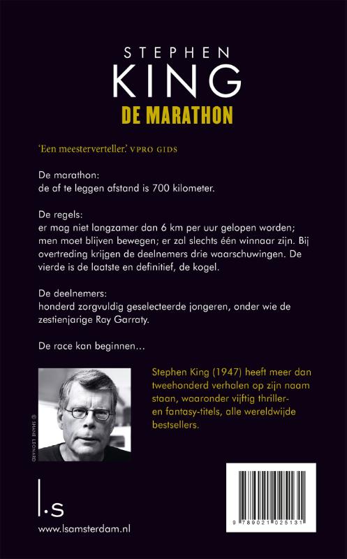 De marathon achterkant