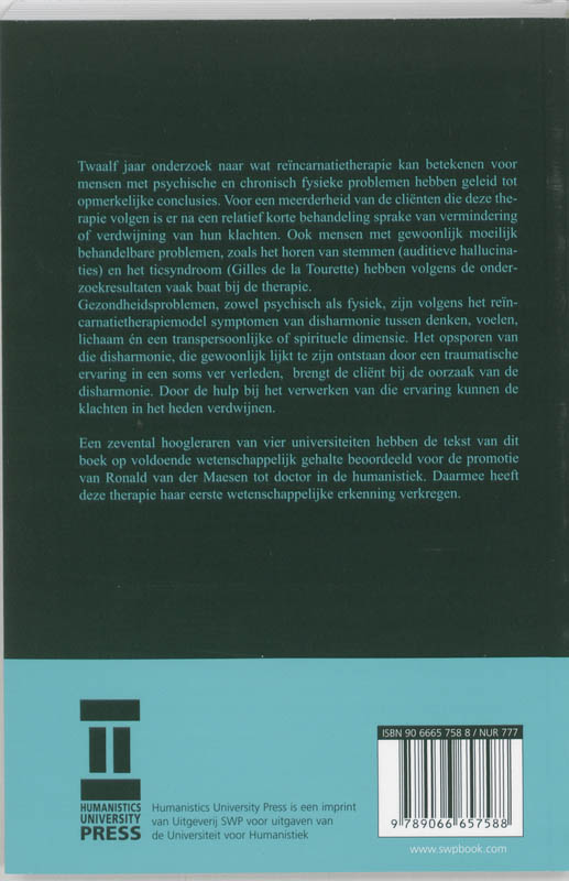 Onderzoek Naar Het Effect Van En De Clientsatisfactie Over Reïncarnatietherapie achterkant