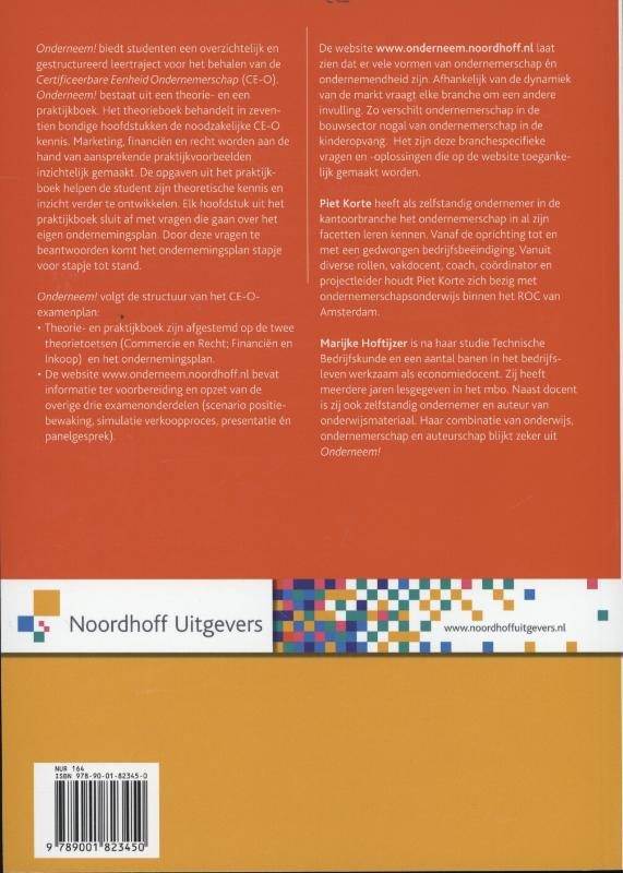 Onderneem! CE Ondernemerschap Theorieboek achterkant