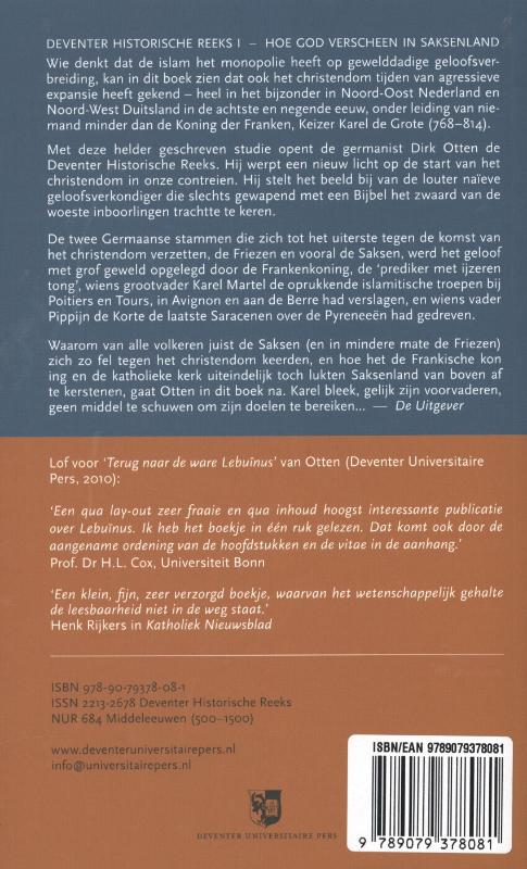 Hoe God verscheen in Saksenland / Deventer Historische Reeks / I achterkant