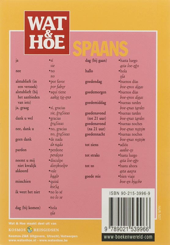 Wat & Hoe taalgids Spaans / Wat & Hoe taalgids achterkant