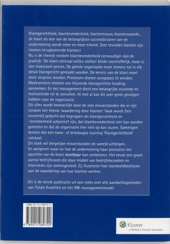 Waardering door klanten / INK-model, serie voor managers achterkant