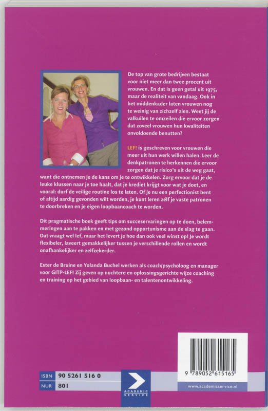 Lef! Loopbaancoach voor vrouwen achterkant