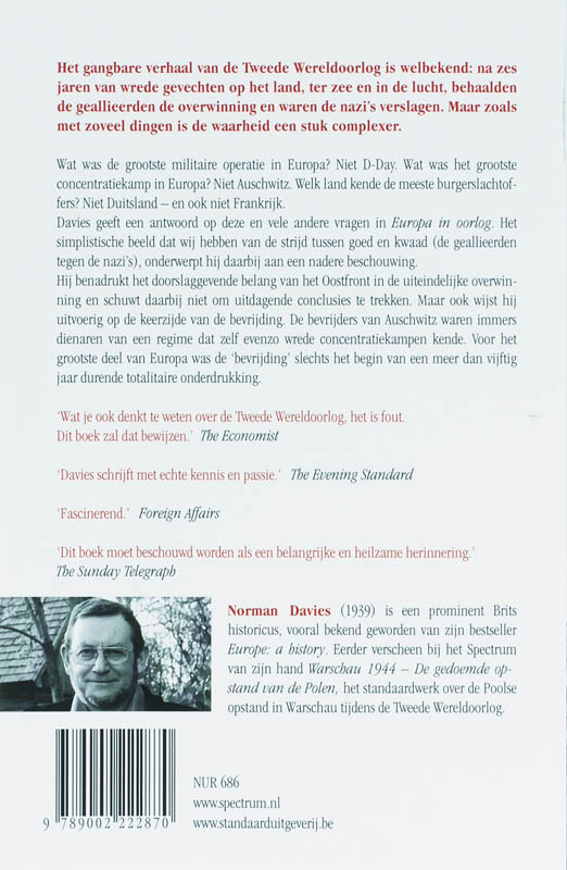 Europa In Oorlog 1939 - 1945 achterkant