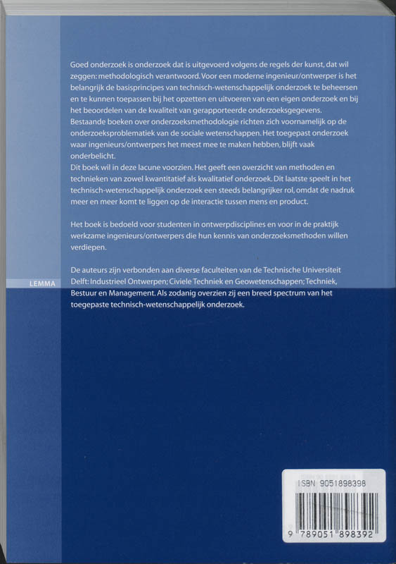 Methodologie van technisch-wetenschappelijk onderzoek achterkant