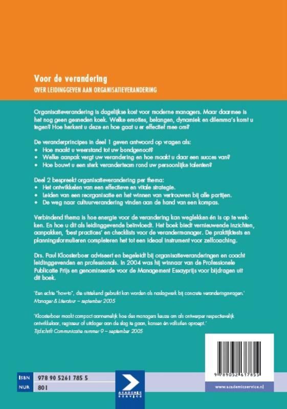 Voor de verandering achterkant