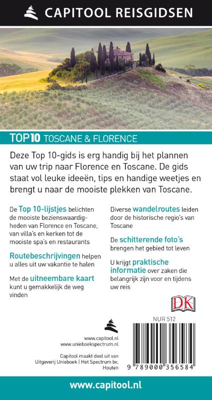 Toscane & Florence / Capitool Reisgidsen Top 10 achterkant