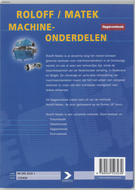 Roloff-matek machineonderdelen opgavenboek, 4e druk achterkant