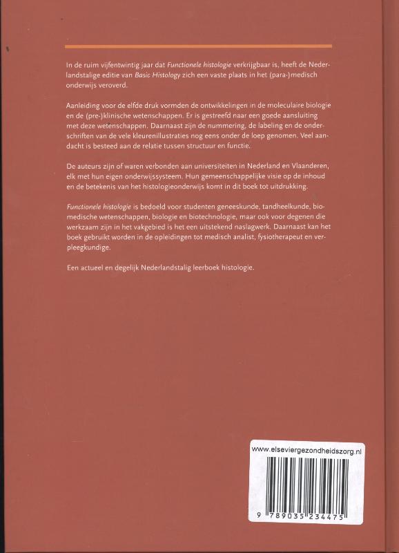 Functionele histologie achterkant