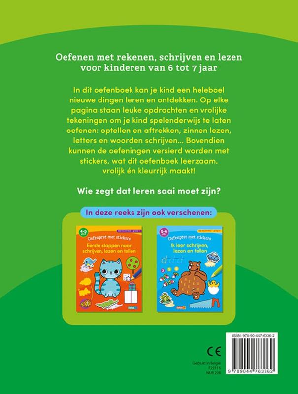 Oefenpret met stickers - Ik kan al schrijven, lezen en rekenen 6-7 j. achterkant