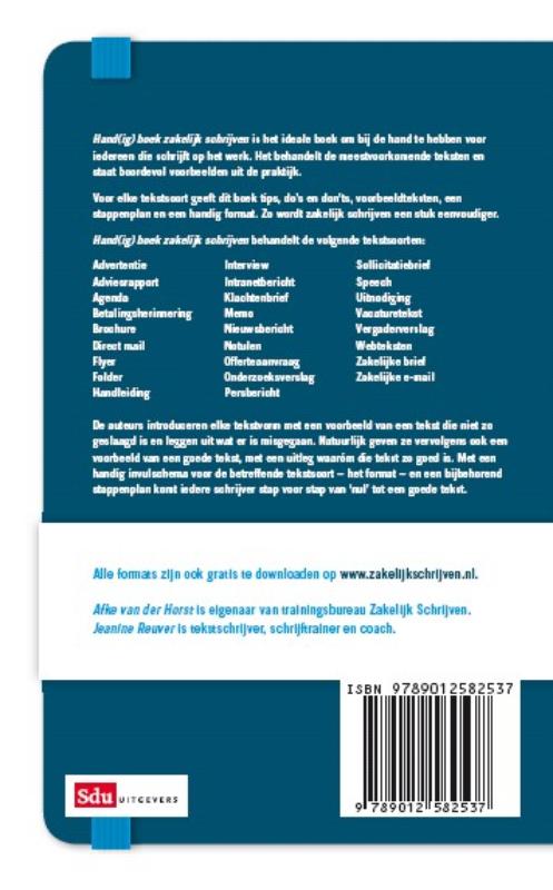 Hand(ig) boek zakelijk schrijven achterkant