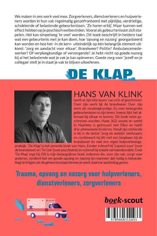 De Klap Trauma, opvang en nazorg voor hulpverleners, dienstverleners, zorgverleners achterkant