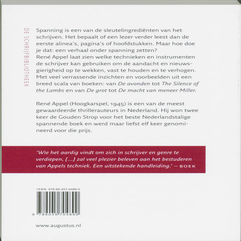 Spannende verhalen schrijven / De schrijfbibliotheek achterkant