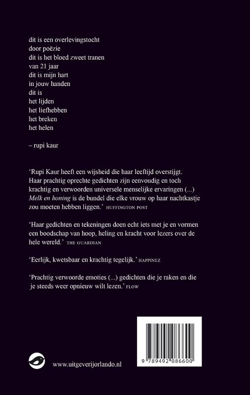 Melk en honing achterkant