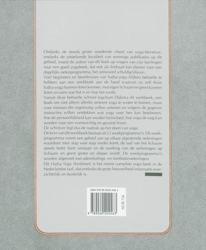 Hatha yoga werkboek achterkant