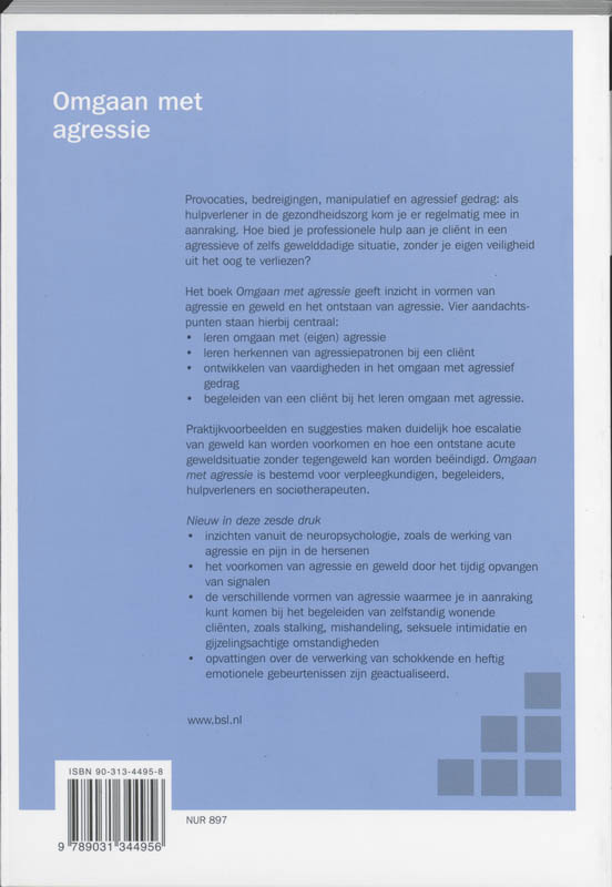 Omgaan met agressie / Verpleegkunde & maatschappij achterkant