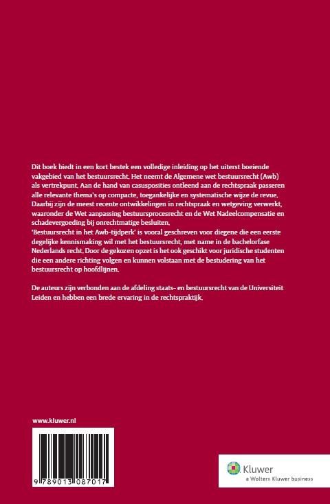 Bestuursrecht in het Awb-tijdperk achterkant
