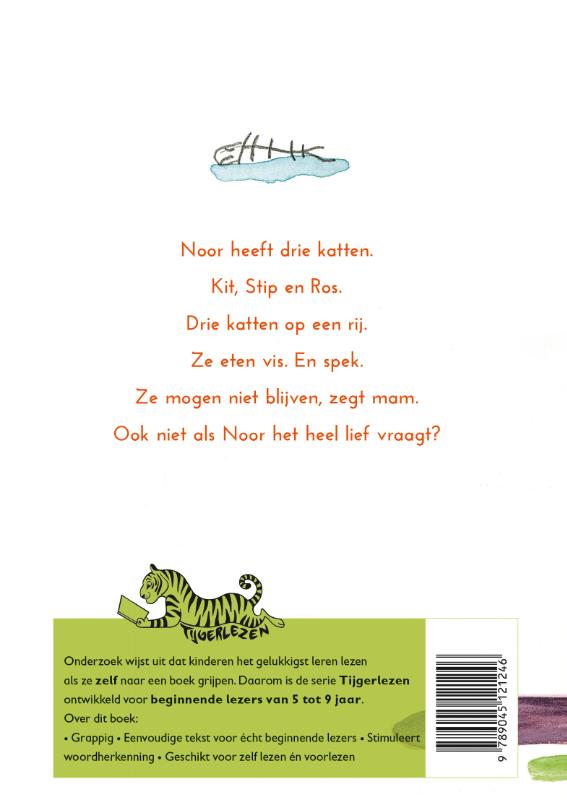 Drie katten op een rij / Tijgerlezen achterkant