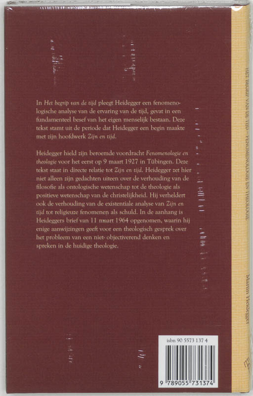 Het Begrip Van De Tijd achterkant