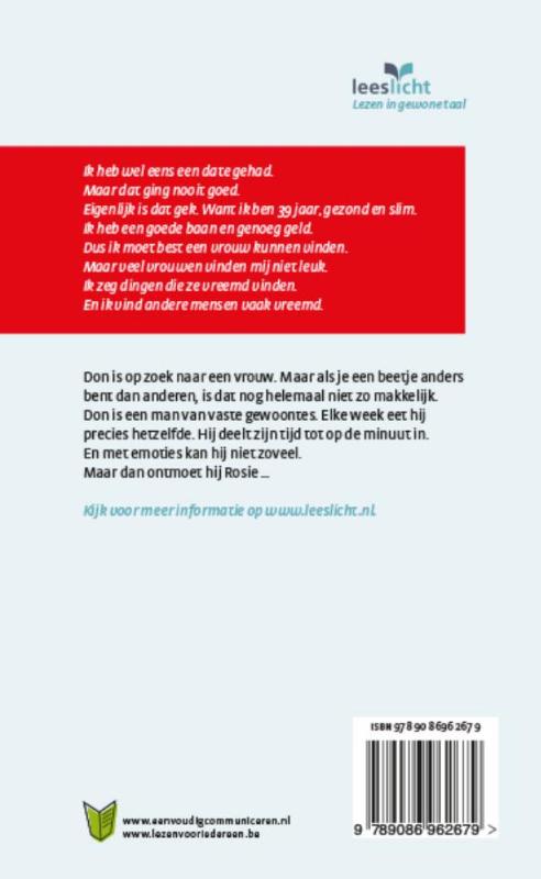 Het Rosie Project achterkant