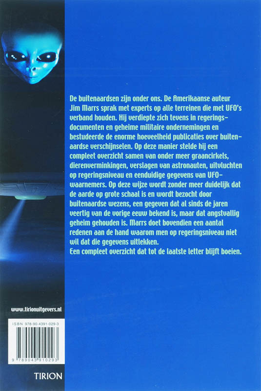 Het alien logboek achterkant