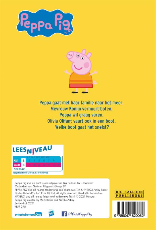 AVI - Peppa Pig, Met de boot / Ik leer lezen! achterkant