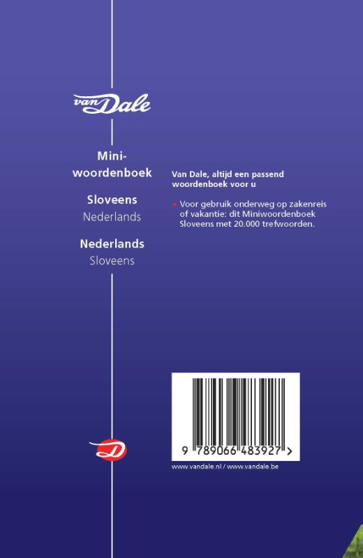 Van Dale Miniwoordenboek - Van Dale Miniwoordenboek Sloveens achterkant