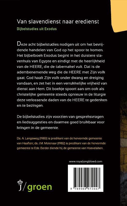 Van slavendienst naar eredienst / Artios Bijbelstudies achterkant