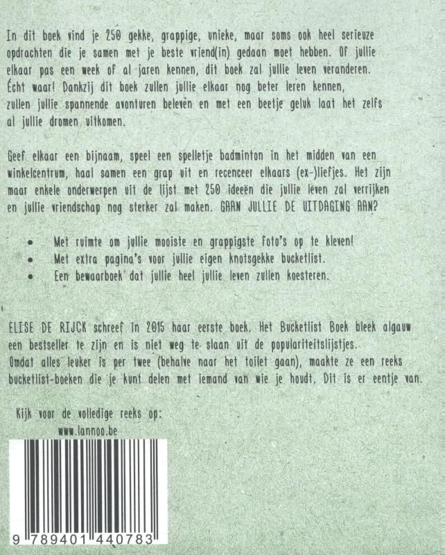 Het Bucketlist boek voor vrienden achterkant
