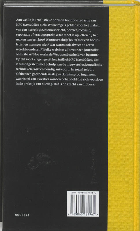 Stijlboek Nrc Handelsblad achterkant
