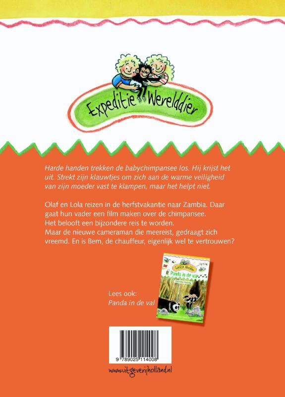 Chimpansee te koop / Expeditie werelddier / 2 achterkant