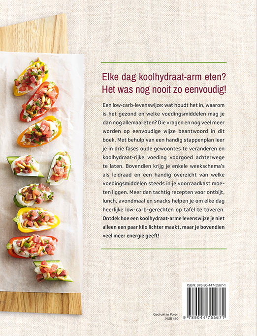 Koolhydraat-arm koken achterkant