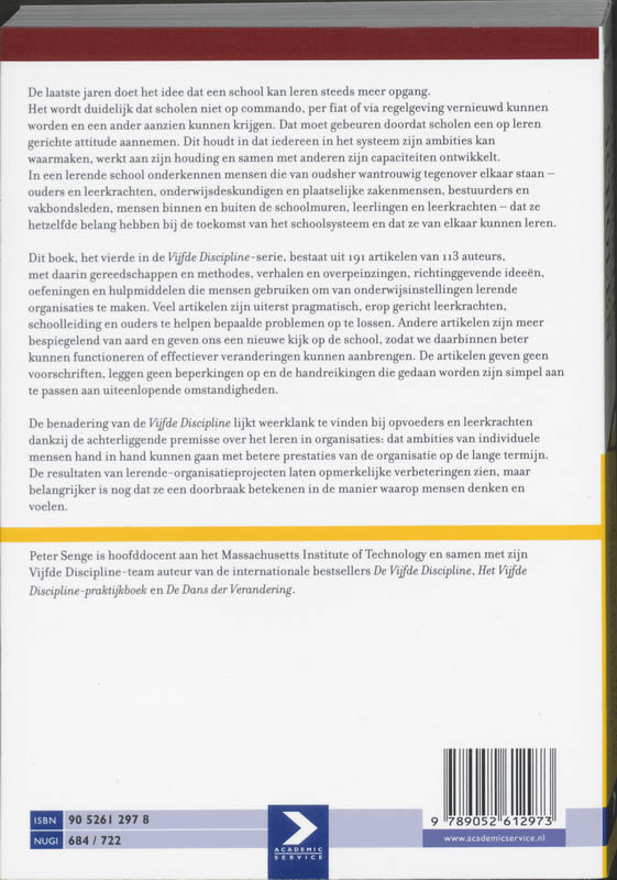 Lerende scholen / Een Vijfde Discipline-boek / 4 achterkant