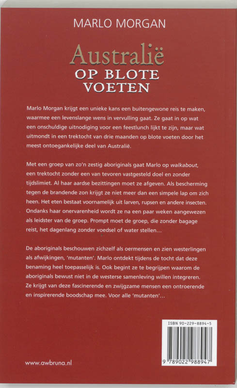 Australie op blote voeten achterkant