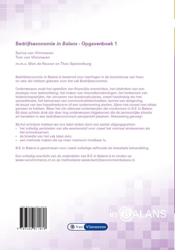 Bedrijfseconomie in Balans achterkant