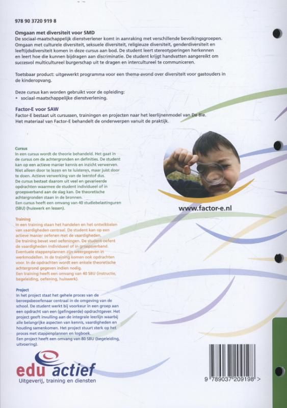 Factor-E omgaan met diversiteit voor SMD Cursus achterkant