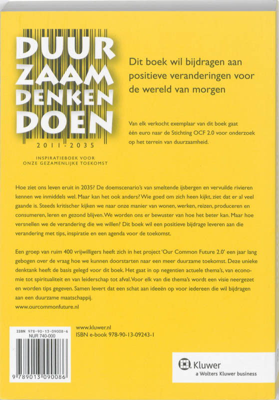 Duurzaam Denken En Doen achterkant