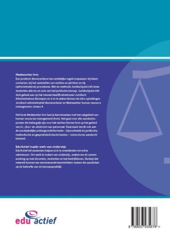 Medewerker HRM / bronnenboek / MBO Recht achterkant